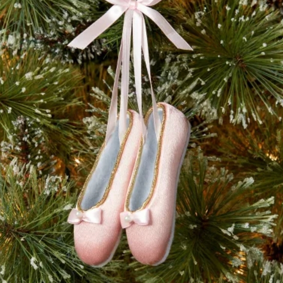 Holiday Ballet Shoes Christmas Tree Ornament Pink